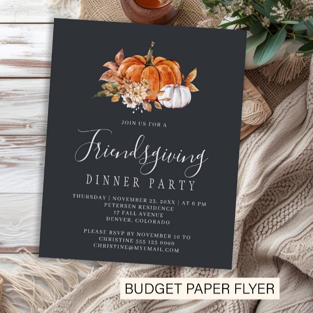 Budget rustic Friendsgiving dinner invitation Flyer (Creator Uploaded)