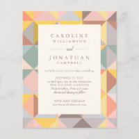 Budget Rustic Geometric Art Stylish Wedding Invite