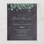 Budget Rustic Greenery Bridal Brunch Invitation<br><div class="desc">Invite your friends and family to your bridal brunch with these rustic chalkboard slate with eucalyptus, elegant but casual bridal shower invitation postcards. These budget wedding invitation cards have an envelope option. Personalise with name, bridal shower date, location and any other info. Add website and any other information on the...</div>