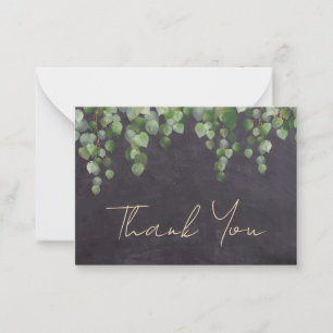 Budget Rustic Greenery Chalkboard Thank You Card