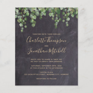 Budget Rustic Greenery Foliage Wedding Invitation