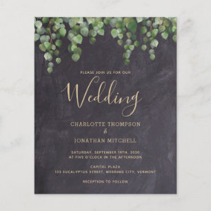 Budget Rustic Greenery Leaves Wedding Invitation