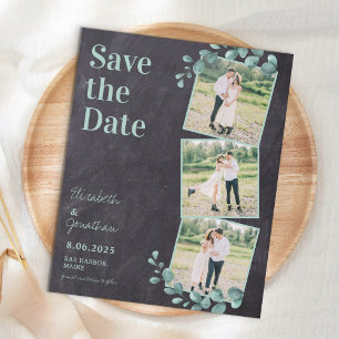 Budget Rustic Greenery Photo Collage Save The Date