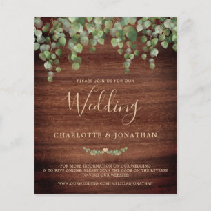 Budget Rustic Greenery QR Code Wedding Invitation