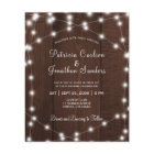 Budget rustic lights wood wedding invitation
