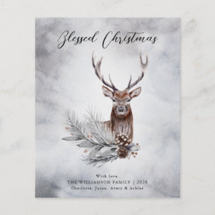 Budget Rustic Majestic Winter Deer Christmas Card 