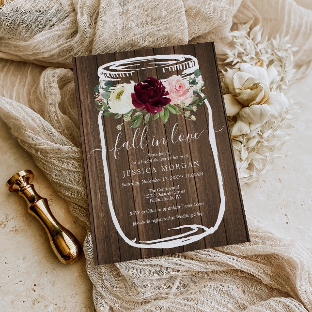 Budget Rustic Mason Jar Bridal Shower Invitation (Creator Uploaded)