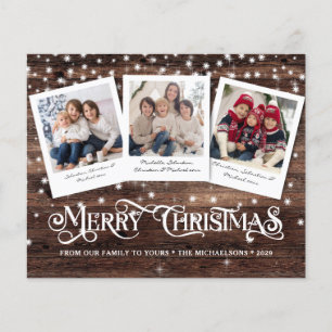 Budget Rustic Merry Christmas Photo Holiday Card