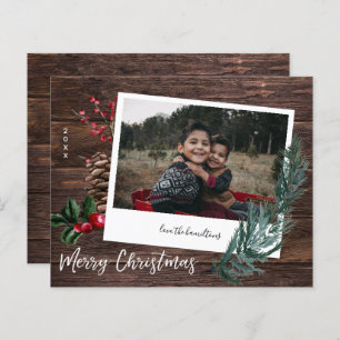Budget Rustic Merry Christmas Wood & Instant Photo