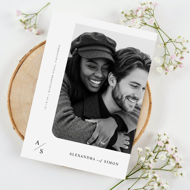 Budget Rustic Minimalist Photo Wedding Invitation (Creator Uploaded)