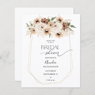 Budget Rustic Neutral Boho Floral Bridal Shower
