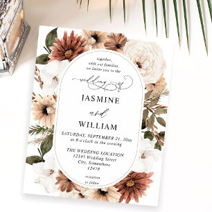 Budget Rustic Neutral Boho Floral Wedding Flyer