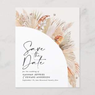 budget rustic pampas grass wedding save the date