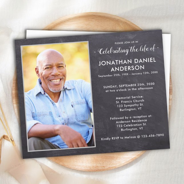 Budget Rustic Photo Celebration Of Life Invitation (Creator Uploaded)