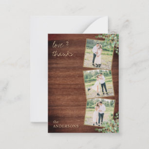 Budget Rustic Photos Eucalyptus Wedding Thank You Card