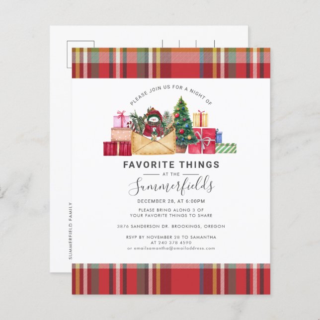 Budget Rustic Plaid Favourite Things Christmas (Front/Back)