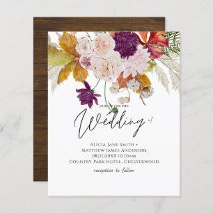 BUDGET Rustic Plum Ginger Fig Wedding Invite
