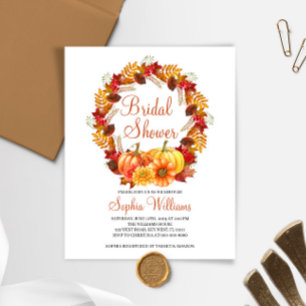 Budget Rustic Pumpkin Bridal Shower Invitation