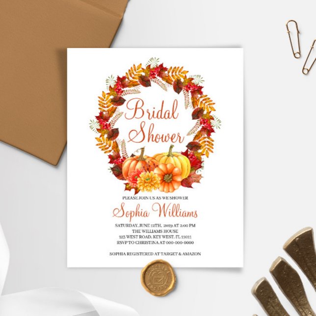 Budget Rustic Pumpkin Bridal Shower Invitation (Creator Uploaded)