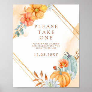 Budget Rustic Pumpkins Bridal Shower Sign