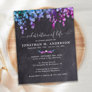 Budget Rustic Purple Greenery Celebration Of Life