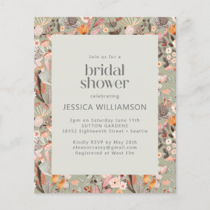 Budget Rustic Sage Green Floral Boho Bridal Shower