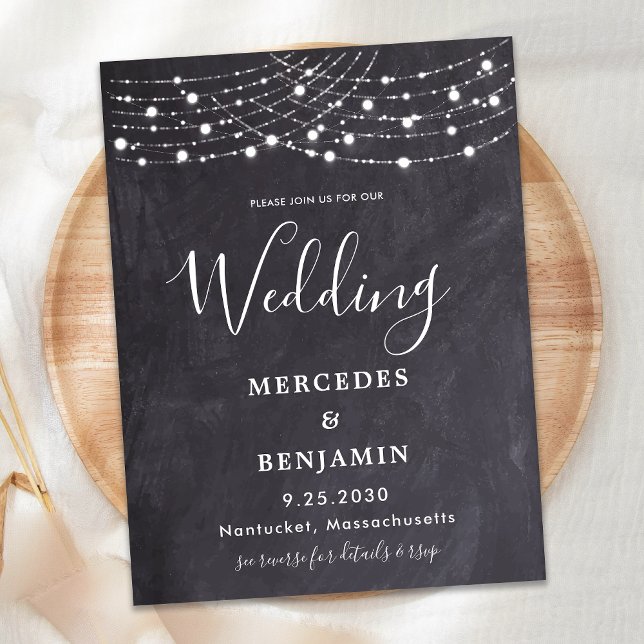 Budget Rustic Slate String Lights QR Code Wedding (Creator Uploaded)