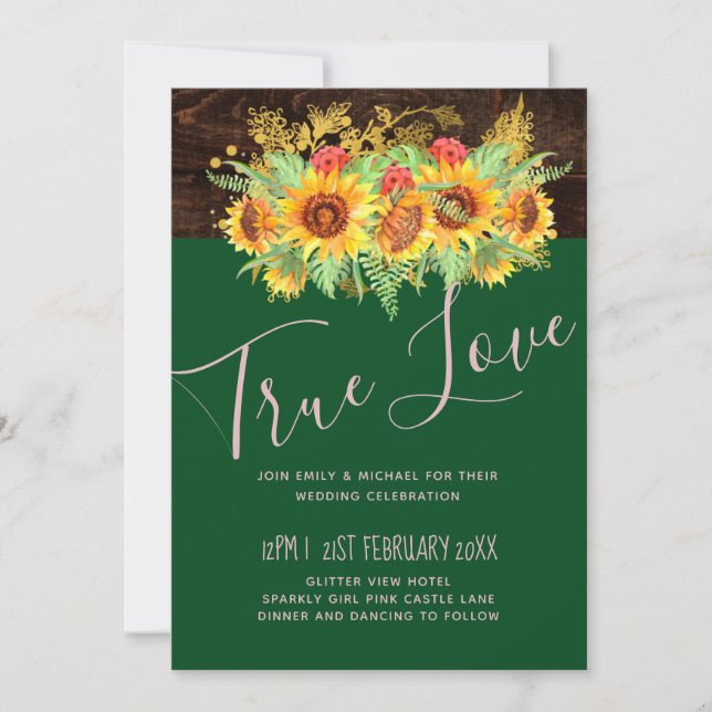 Budget Rustic Summer Sunflowers Floral Wedding  (Front)