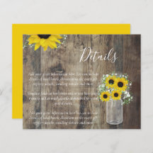 BUDGET Rustic Sunflower Wedding Details Enclosure