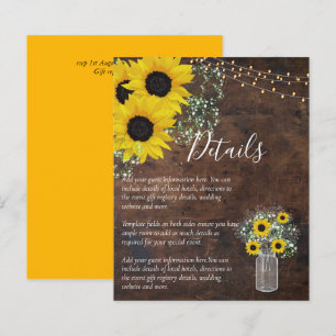 BUDGET Rustic Sunflower Wedding Details Enclosure