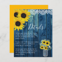 BUDGET Rustic Sunflower Wedding Details Enclosure