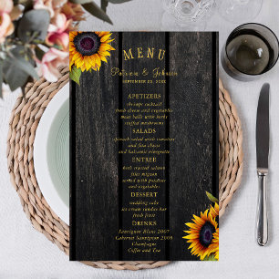 Budget rustic sunflowers chic wedding menu
