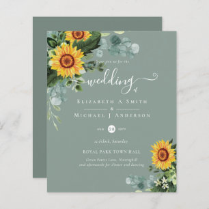 BUDGET Rustic Sunflowers Eucalyptus Leaves Wedding