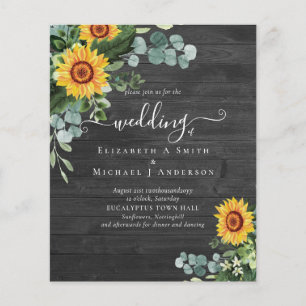 BUDGET Rustic Sunflowers Eucalyptus Leaves Wedding