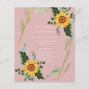 BUDGET Rustic Sunflowers Greenery Leaves Wedding  Flyer