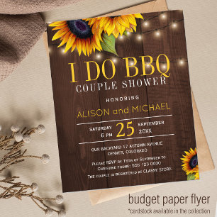 Budget rustic sunflowers I do bbq couple shower Flyer