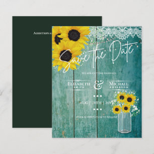 Budget Rustic Sunflowers Lace Mason Jar Wedding