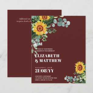 BUDGET Rustic Sunflowers Modern Text Wedding