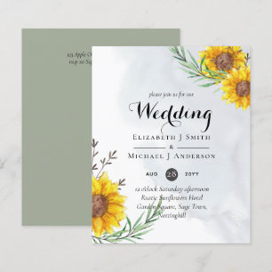 BUDGET Rustic Sunflowers Olive Leaves Wedding