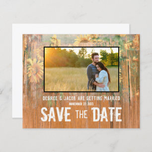 Budget Rustic Sunflowers Photo Save The Date