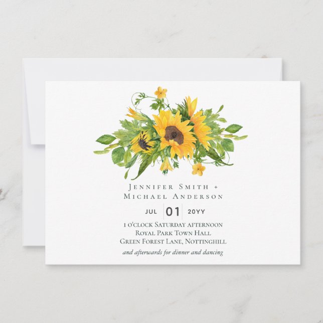Budget Rustic Sunflowers Southern Wedding (Front)