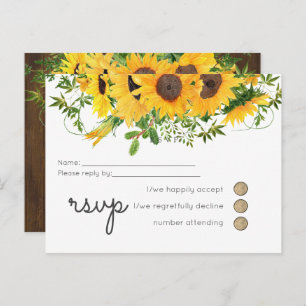 Budget Rustic Sunflowers Southern Wedding Invitation Postcard