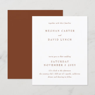 Budget Rustic Terracotta Wedding Invitation