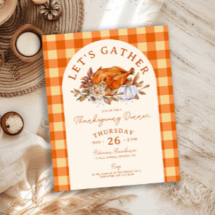 Budget rustic Thanksgiving dinner invitation