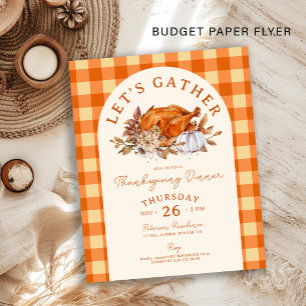 Budget rustic Thanksgiving dinner invitation Flyer