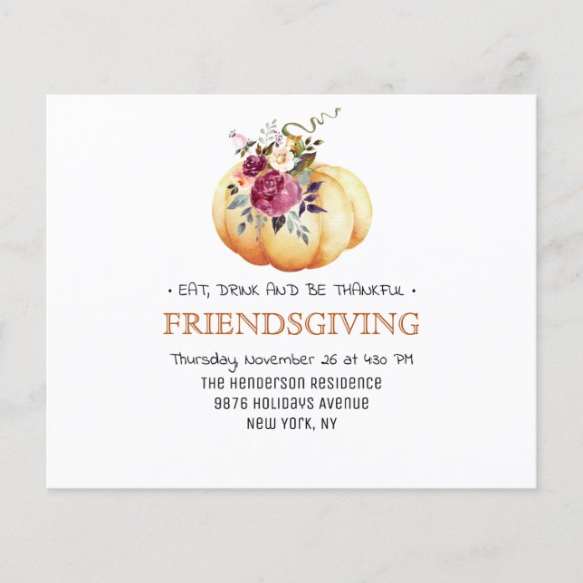 Budget Rustic Thanksgiving Invitation Postcard. Flyer (Front)