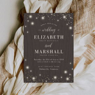 Budget Rustic Twinkle Wedding Invitation