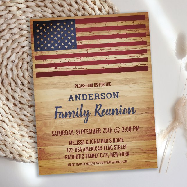 Budget Rustic USA Flag Patriotic Family Reunion (Creator Uploaded)