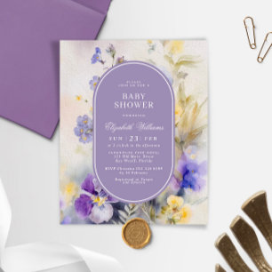 Budget Rustic Watercolor Baby Shower Invitation