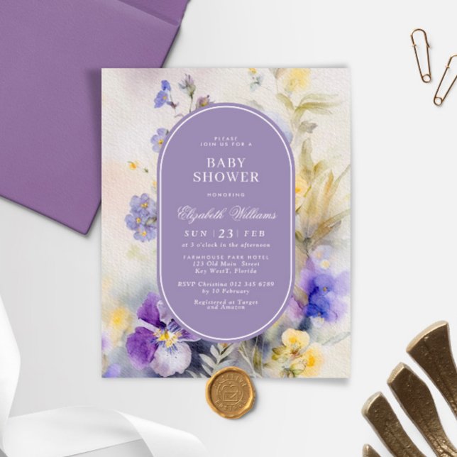 Budget Rustic Watercolor Baby Shower Invitation (Creator Uploaded)
